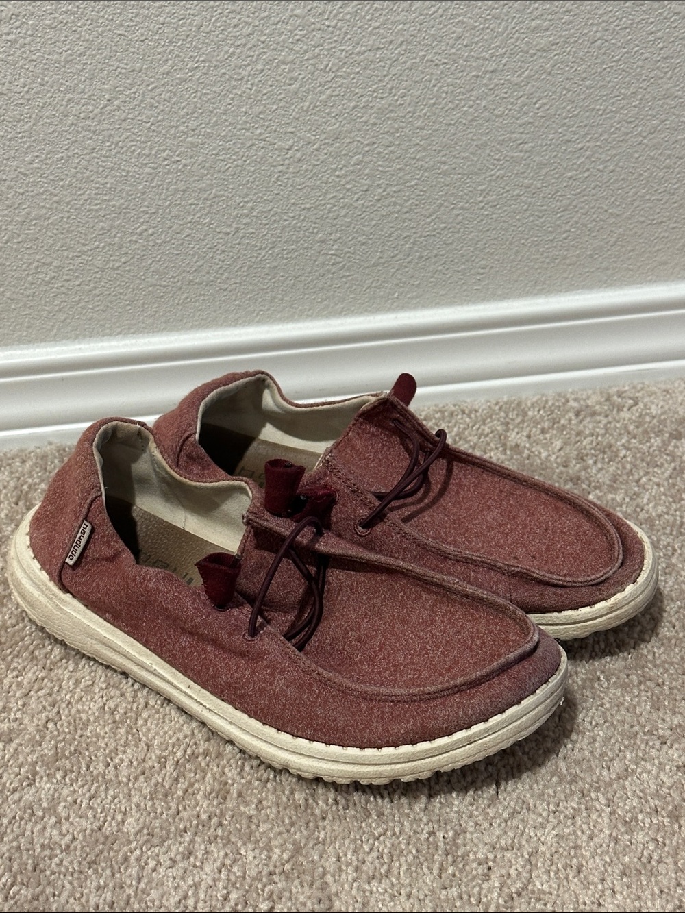 Hey Dude Wendy Burgundy Shoes